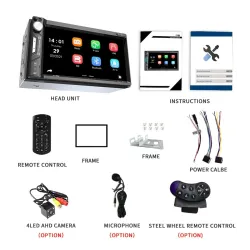 Car radio - MP5 player - 2Din - touch screen - Bluetooth - Mirror Link - USB - Bluetooth - AndroidRadio