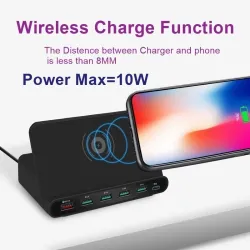 Multi USB - wireless fast charger - ISO / type-C / micro - QC3.0 - 60WChargers