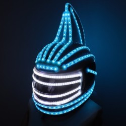 Casque Monster - masque intégral - lumineux - LED - RGB - pour fêtes / Halloween / mascarades