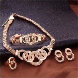 Delightful rose gold with crystal Jewellery set for women - wedding - engagement - party