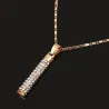Elegant jewellery set - necklace / earrings - with rhinestones - cylindrical rod pendantJewellery Sets
