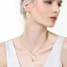 Gold plated jewellery set - pendant necklace with earrings