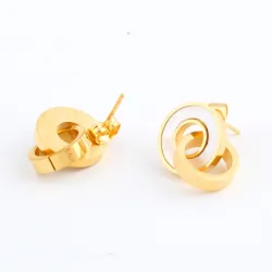 Gold plated jewellery set - pendant necklace with earrings