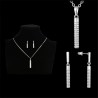 Elegant jewellery set - necklace / earrings - with rhinestones - cylindrical rod pendantJewellery Sets