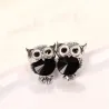 Stud earrings with owl design - crystal - various colours