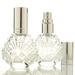 Flacon en verre cristal - avec atomiseur - pour parfum - réutilisable - 15ml