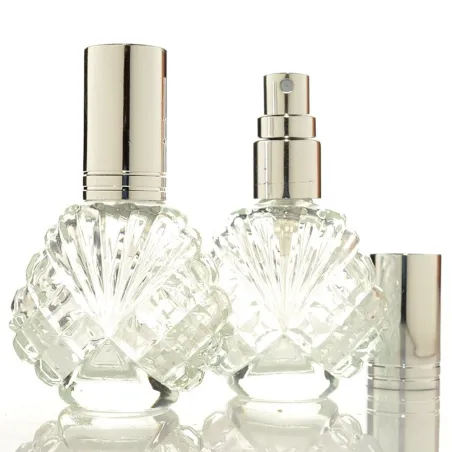 Flacon en verre cristal - avec atomiseur - pour parfum - réutilisable - 15ml
