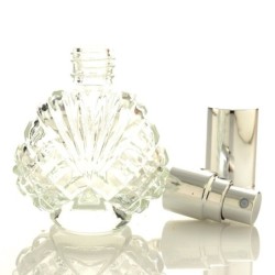 Flacon en verre cristal - avec atomiseur - pour parfum - réutilisable - 15ml