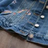 Veste en jean enfant - avec broderie florale