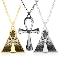 Egyptian pyramid / cross pendant - with necklaceNecklaces