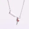 Elegant necklace with wine bottle / wine glass / heart shaped red zirconNecklaces