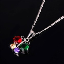 Butterfly shaped pendant with crystals - elegant necklaceNecklaces