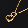 Collier tendance avec pendentif double cœur