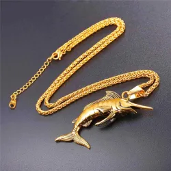 Collier avec espadon - acier inoxydable - unisexe