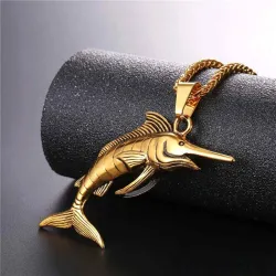 Collier avec espadon - acier inoxydable - unisexe