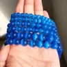 Pierre naturelle - opale bleue - perles rondes en vrac - pour la fabrication de bijoux