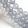 Pierre naturelle - jades de calcédoine de glace grise - perles rondes en vrac - pour la fabrication de bijoux
