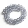 Pierre naturelle - jades de calcédoine de glace grise - perles rondes en vrac - pour la fabrication de bijoux