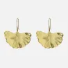 Boucles d'oreilles dorées en forme de feuilles - métal