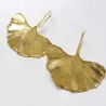 Boucles d'oreilles dorées en forme de feuilles - métal