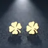 Boucles d'oreilles clous trèfle à quatre feuilles - or / argent
