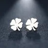 Boucles d'oreilles clous trèfle à quatre feuilles - or / argent