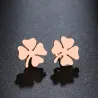 Boucles d'oreilles clous trèfle à quatre feuilles - or / argent