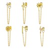 Fashionable stud earring - gold / silver - with chain - 925 sterling silver - 1 pieceEarrings