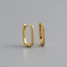 Boucles d'oreilles géométriques à la mode - avec zircon - argent sterling 925