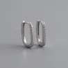 Fashionable geometric earrings - with zircon - 925 sterling silverEarrings
