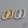 Boucles d'oreilles géométriques à la mode - avec zircon - argent sterling 925
