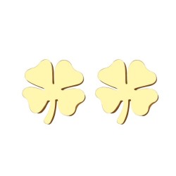 Boucles d'oreilles clous trèfle à quatre feuilles - or / argent