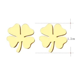 Boucles d'oreilles clous trèfle à quatre feuilles - or / argent
