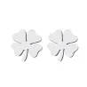 Boucles d'oreilles clous trèfle à quatre feuilles - or / argent
