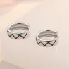 Fashionable small round earrings - with black pattern - 925 sterling silverEarrings