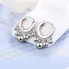 Boucles d'oreilles rondes or / argent avec perles - argent sterling 925