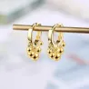 Boucles d'oreilles rondes or / argent avec perles - argent sterling 925