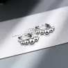 Gold / silver round earrings with beads - 925 sterling silverEarrings