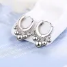 Boucles d'oreilles rondes or / argent avec perles - argent sterling 925