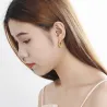 Boucles d'oreilles rondes or / argent avec perles - argent sterling 925