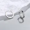 Boucles d'oreilles rondes avec opale noire / cristaux - argent sterling 925