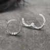 Boucles d'oreilles rondes vintage avec motif serpent - Argent 925