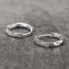 Vintage round earrings with snake pattern - 925 sterling silverEarrings