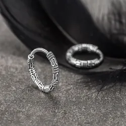 Vintage round earrings with snake pattern - 925 sterling silverEarrings