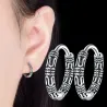 Boucles d'oreilles rondes vintage avec motif serpent - Argent 925