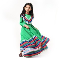 Princesse de danse traditionnelle mexicaine - costume - robe pour filles - festivals / Halloween / fête d'anniversaire