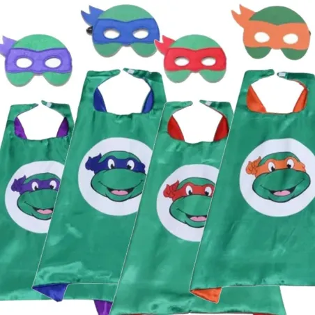 Déguisement tortues ninja - pour enfant - cape / masque pour les yeux