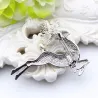 Broche tendance avec cerf en cristal noir