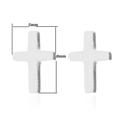 Small stud earrings - cross / stick / skull - unisex - stainless steelEarrings