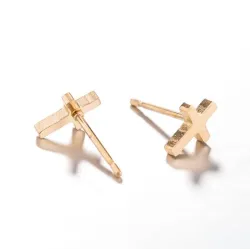 Petites boucles d'oreilles clous - croix / bâton / tête de mort - unisexe - acier inoxydable